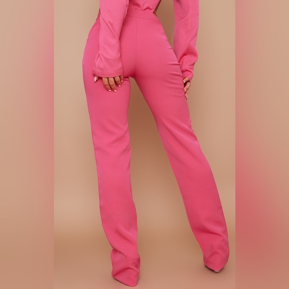 PrettyLittleThing Pink Cutout Bold & Daring Bodysuit & Pants Set Size 12 NWT - Picture 6 of 14